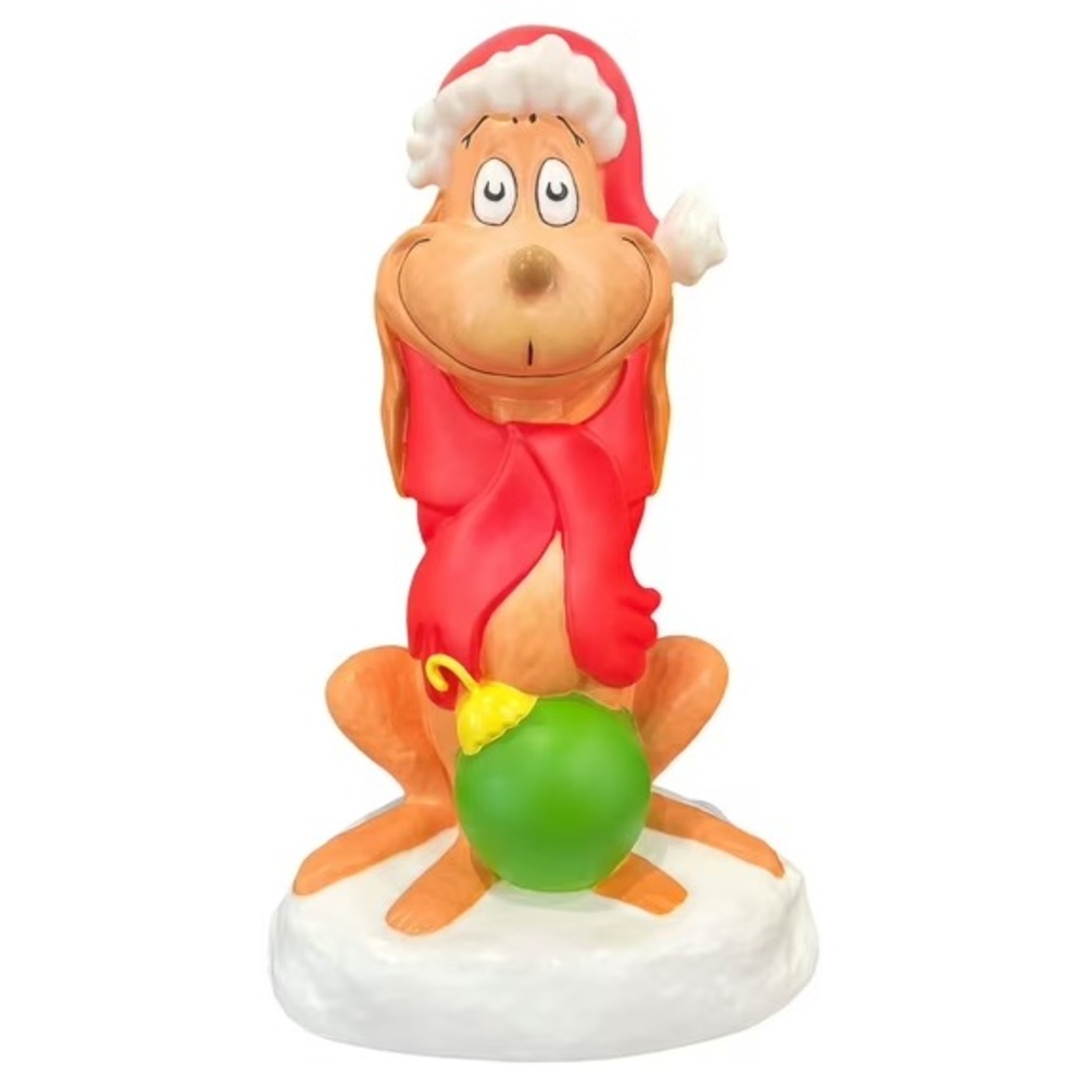 Grinch Max the Dog Santa Hat Christmas LED Blow Mold Holiday Yard Decor New